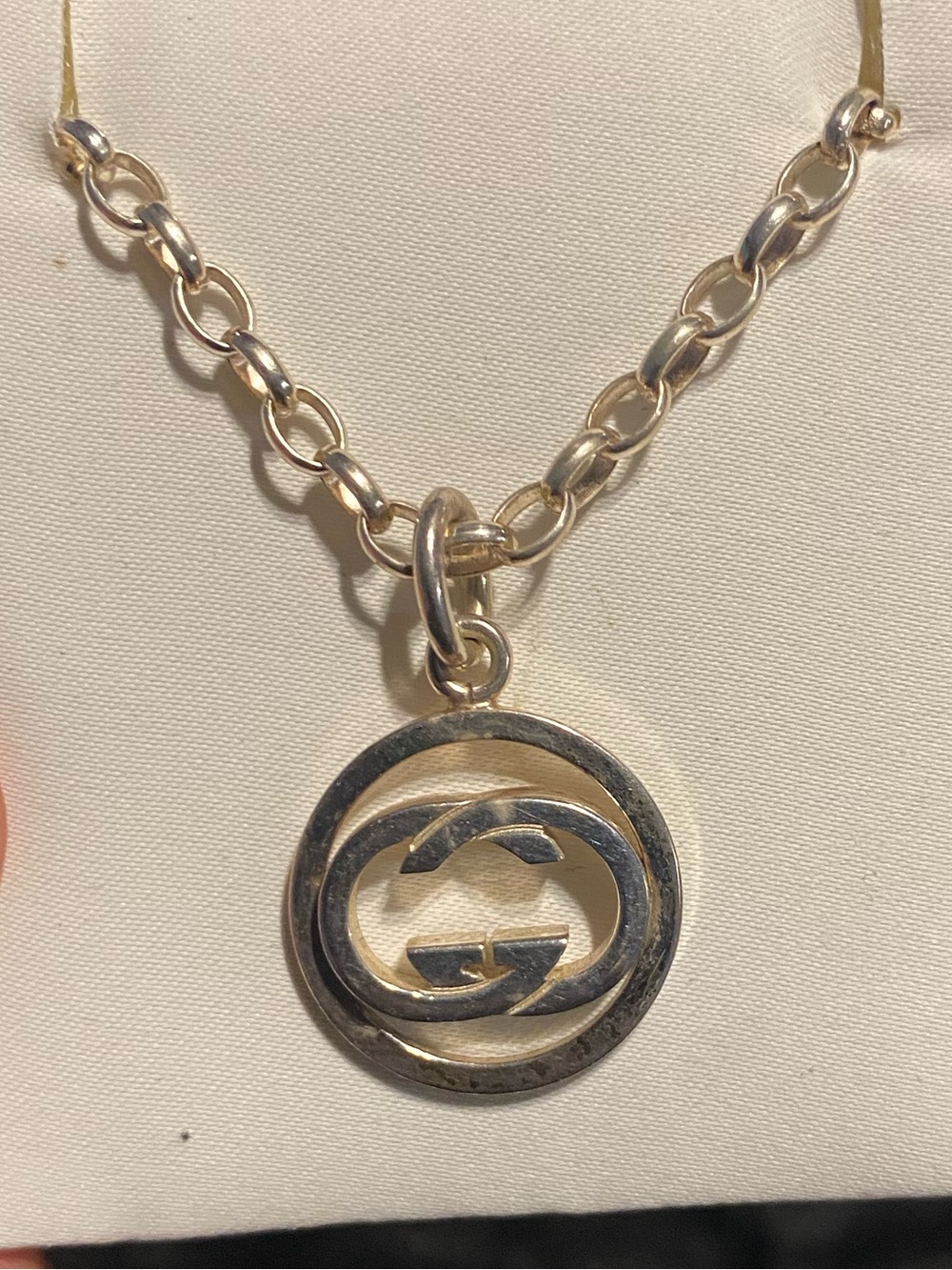Authentic Gucci Interlocking GG Sterling Silver Women’s necklace